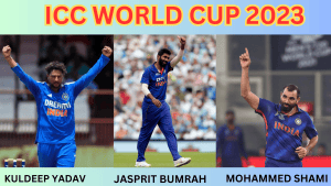 Team India World Cup 2023 squad:Kuldeep Yadav( Left), Jasprit Bumrah ( Middle ) and Mohammed Shami ( Right) 